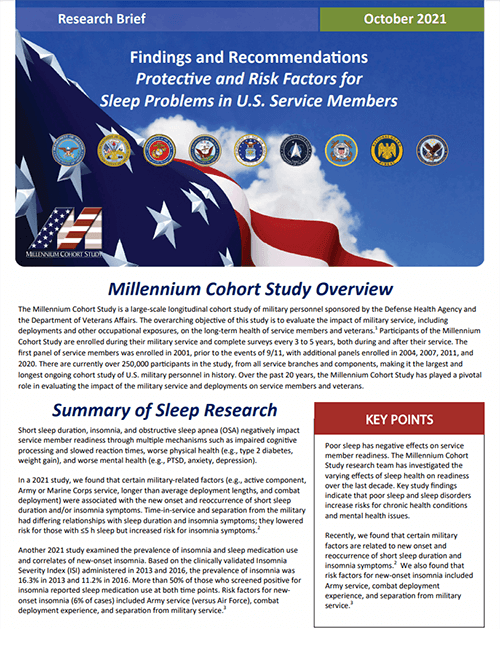 Protective and Risk Factors for Sleep Problems in U.S. Service Members