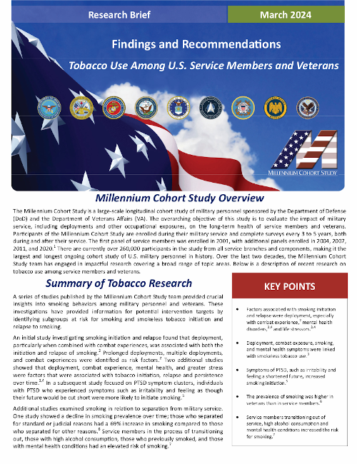 Tobacco Use Among U.S. Service Members and Veterans